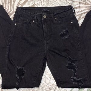Almost Famous Black Distressed Skinny Jeans